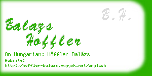 balazs hoffler business card