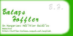 balazs hoffler business card